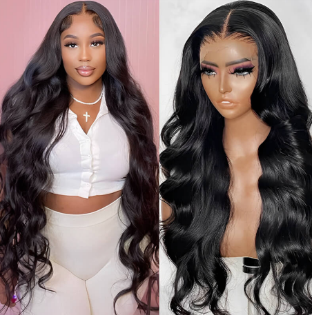 Glue-less 22" 24" 26" Body Wave 180% Density 5x5" Lace 100% Human Hair Wig