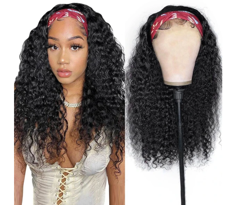 Kinky Curly Headband Glueless Wig