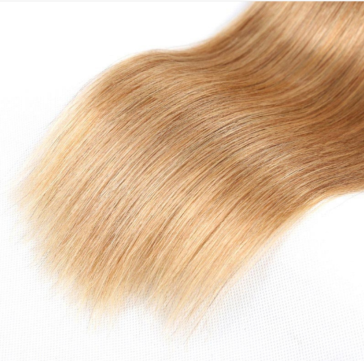 Brazilian T1B/27 Ombre Straight Virgin Hair Bundles with 4x4 Closure