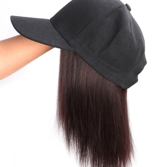 Short 8" Female Bob Baseball Cap Hair Synthetic Wig Heat Resistant
