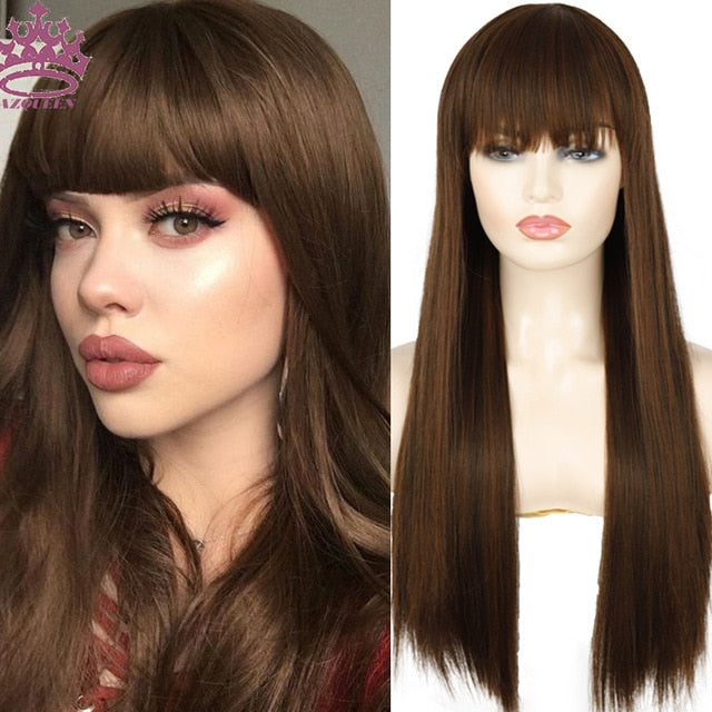 Synthetic Wigs 24 Inches With Bangs