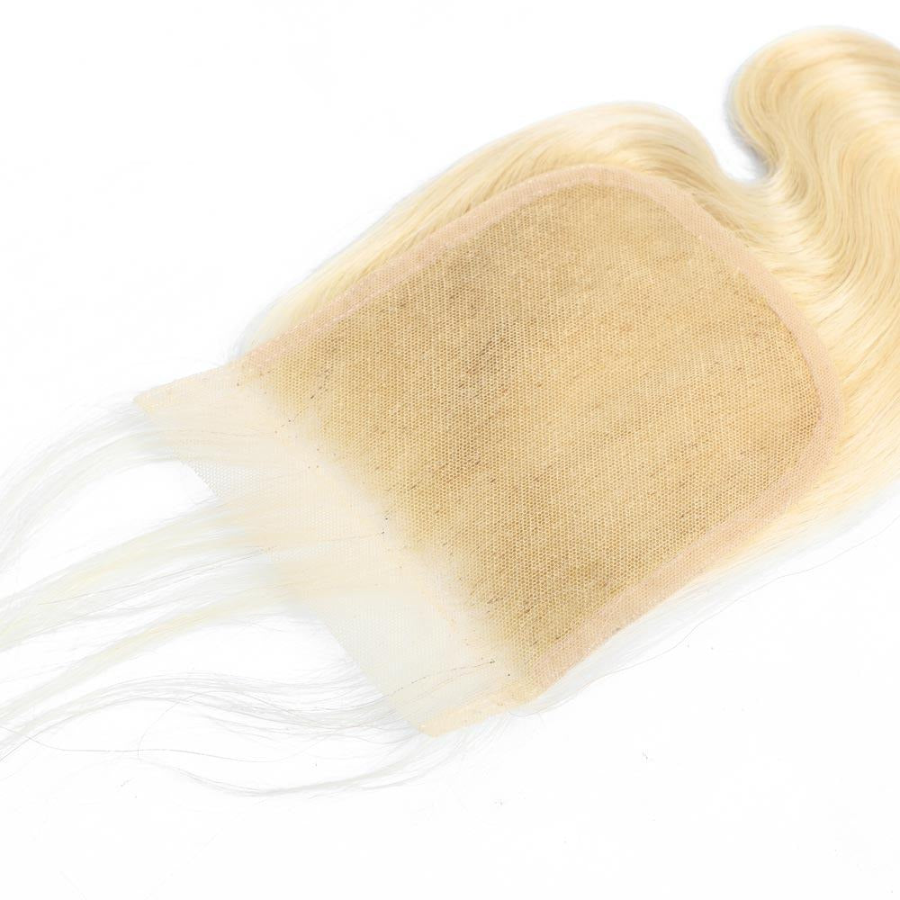 Brazilian Body Wave Hair Lace Closure With Baby Hair Hand Tied 613 Blonde Lace Closure Remy Hair Extension