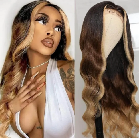 Highlighted 4x4 Lace T-Part & 13x4 Lace Front Loose Wave Wig