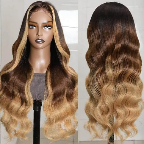 Highlighted 4x4 Lace T-Part & 13x4 Lace Front Loose Wave Wig