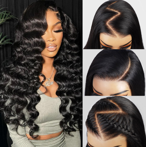 30" Glue-less Natural Deep Wave 7x6 Lace 180% Density Wig