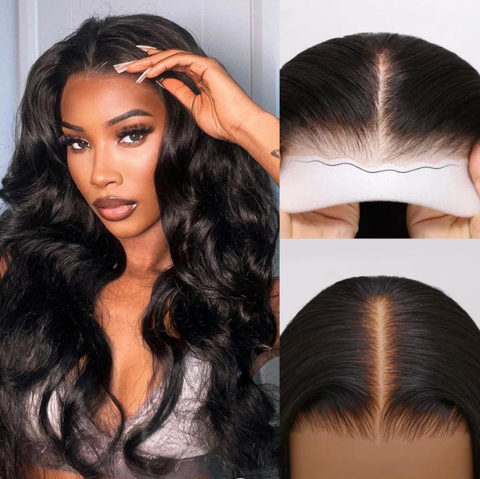 Glue-less Natural Body Wave 7x6 Lace 180% Density Wig