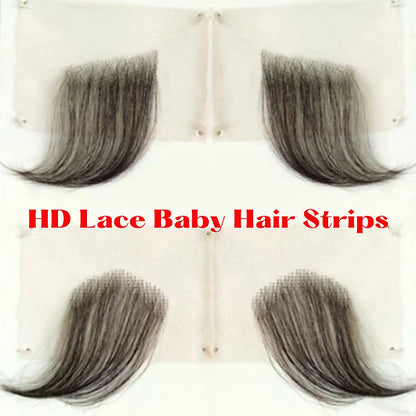 HD Lace Reusable 4 Piece Baby 100% Human Hair Strips