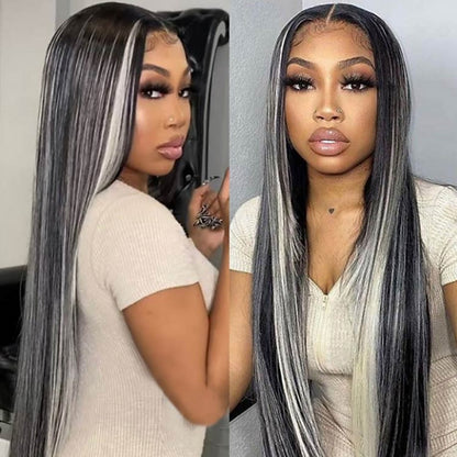 Straight Silver 150% & 180% Density 4x4, 13x4 Lace Wigs