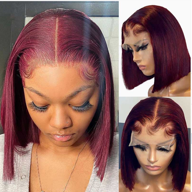 99J Burgundy Bob - Pre-Plucked 4x4 Lace Closure Wig