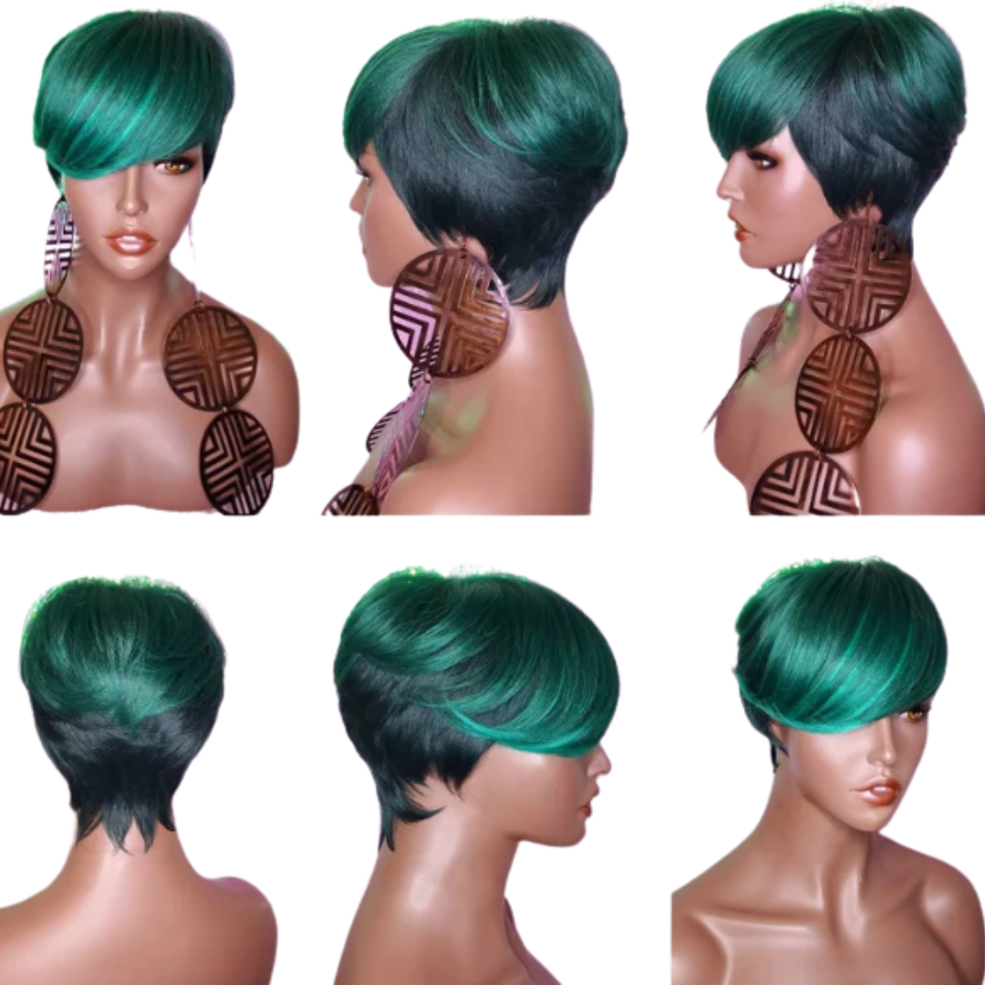 Green Pixie Cut Synthetic Wig