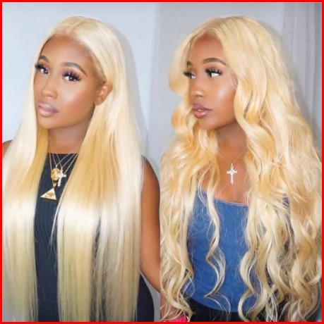 Gluless 30" Blonde #613 Color 6x5 Lace Straight or Body Wave Human Hair Wigs