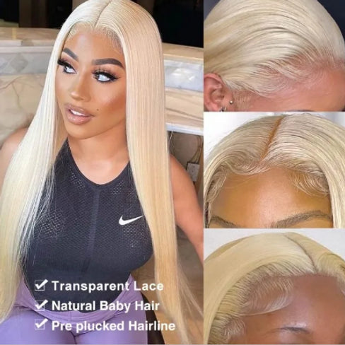 Straight 613 Blonde 13X4 Lace 180% Density Human Hair Wigs