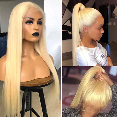 Straight 613 Blonde 360 Full Lace 180% Density Human Hair Wig