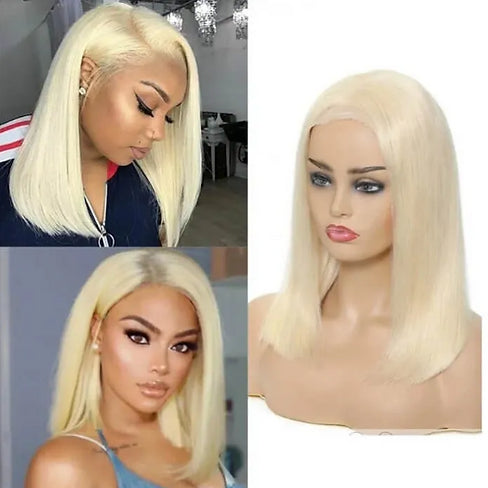 Straight Bob 613 Blonde 13X4 Lace 180% Density Human Hair Wigs