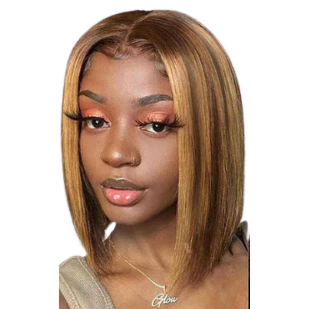 Highlighted Ombre Bob Lace Front Wig - Pre-Plucked 4x4 Lace Front