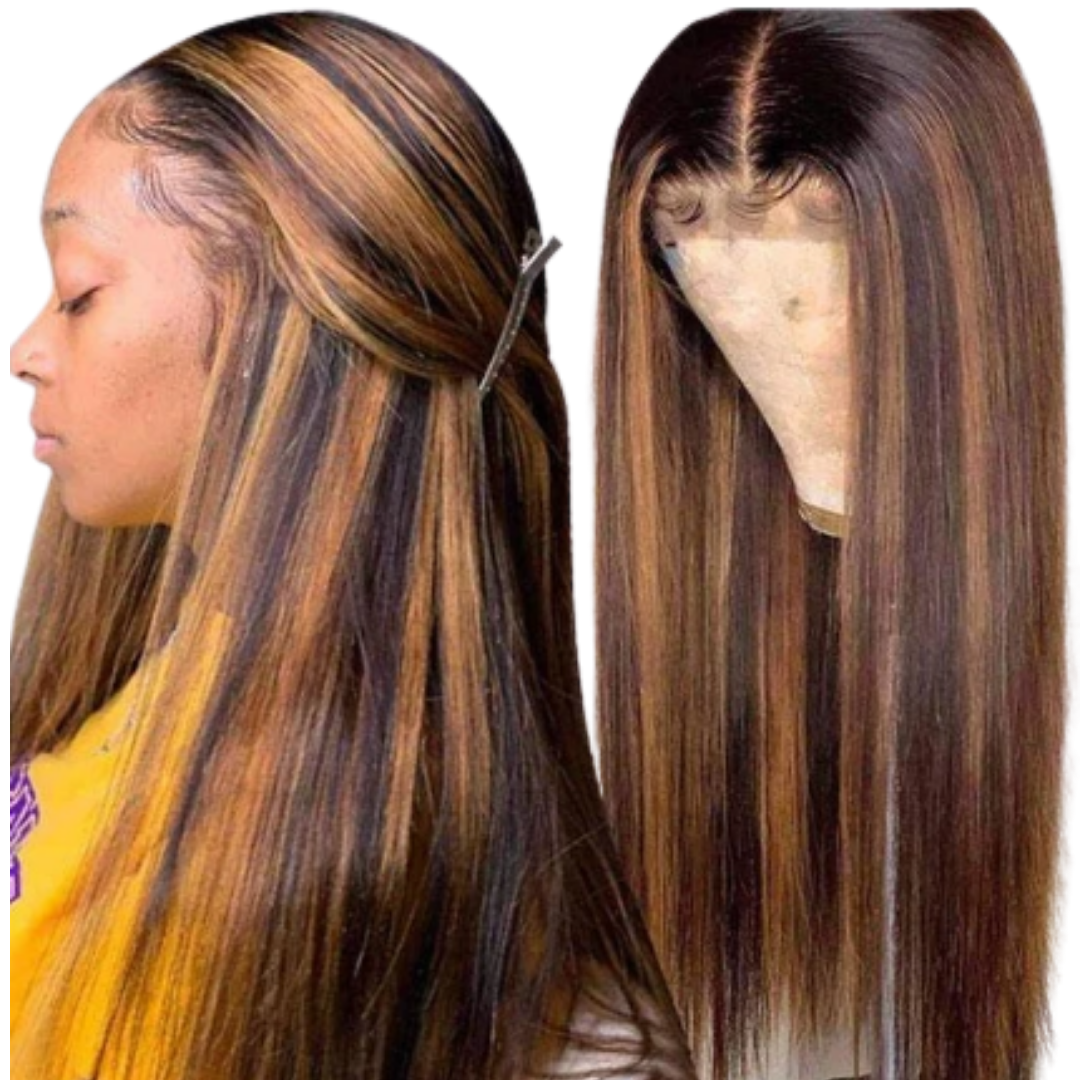 Straight Ombre Lace Front Pre-plucked Wig - Color 4/27