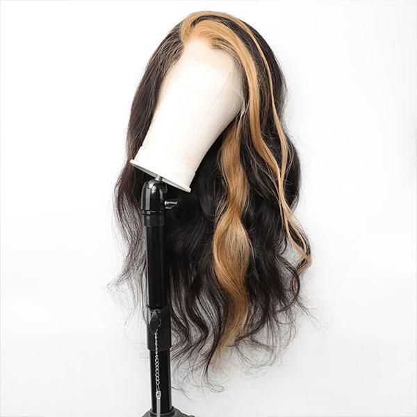 Front Streak Ombre Body Wave Human Hair 13x4 & 4x4  Lace Front Wig