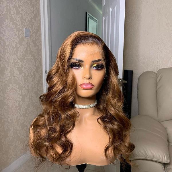 Brown Bronze Body Wave Lace Front Wig 13x4 Lace Front