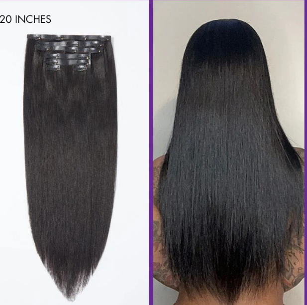 Straight Clip Ins Natural Color Hair Extensions