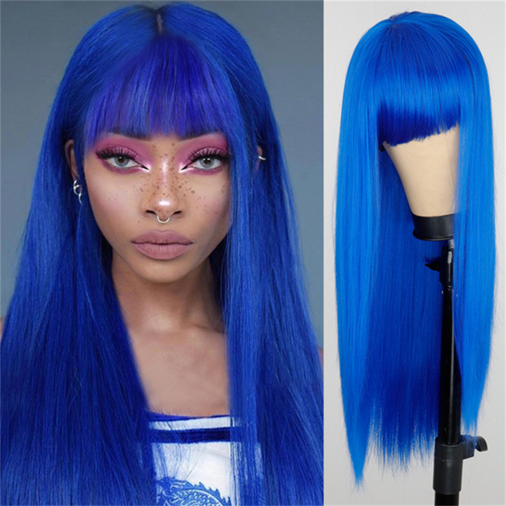 Heat Resistant Wig with Bangs