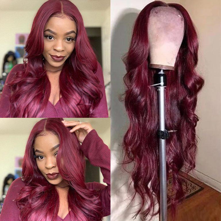 99J Body Wave 4x4 & 13x4 Lace Closure Human Hair Wig 180% Density