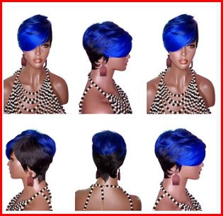 Blue Pixie Cut Synthetic Wig
