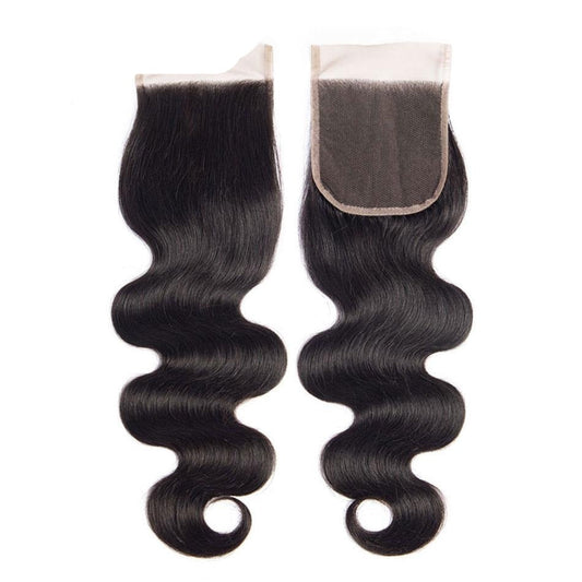 Brazilian Body Wave Human Hair Closure Piece 4x4 Free/Middle/3 Part Non-Remy