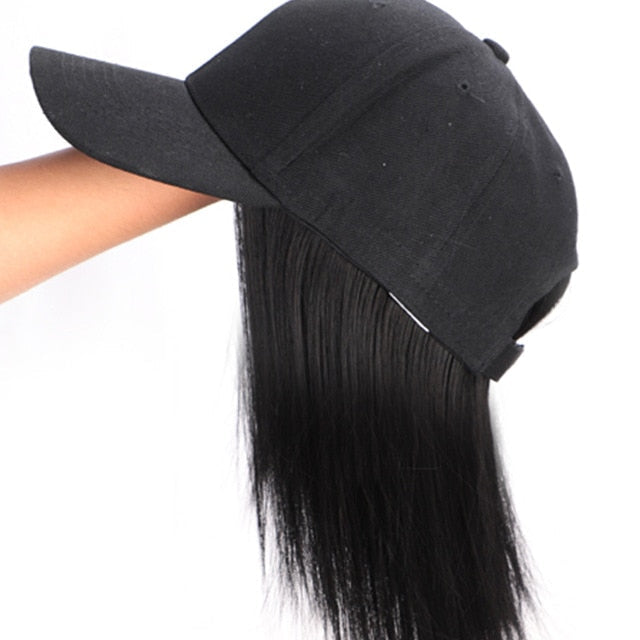 Short 8" Female Bob Baseball Cap Hair Synthetic Wig Heat Resistant