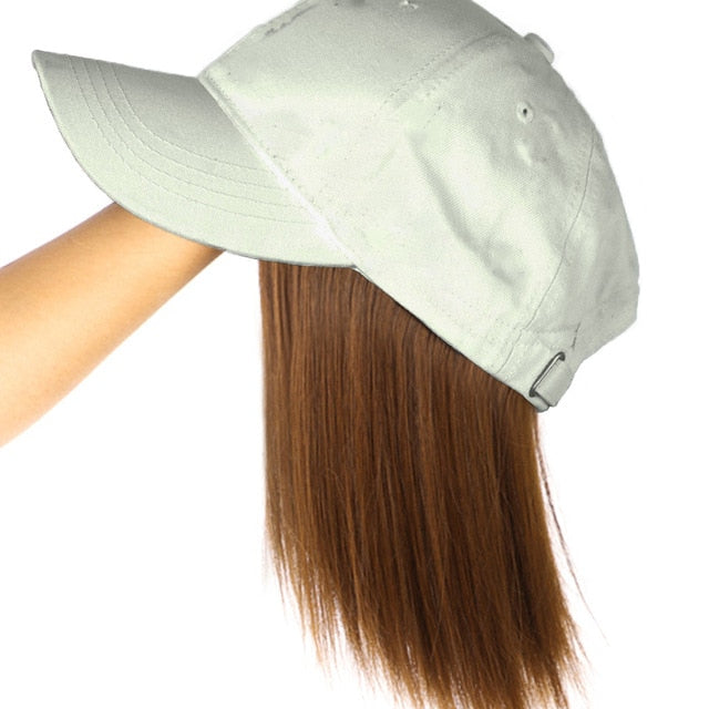 Short 8" Female Bob Baseball Cap Hair Synthetic Wig Heat Resistant