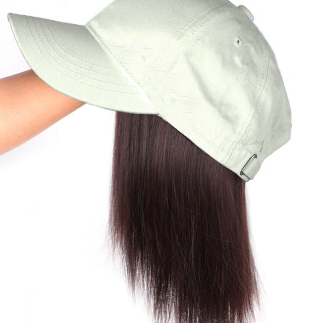 Short 8" Female Bob Baseball Cap Hair Synthetic Wig Heat Resistant
