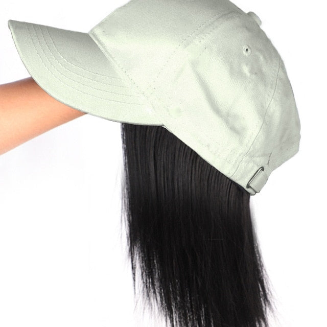 Short 8" Female Bob Baseball Cap Hair Synthetic Wig Heat Resistant
