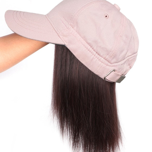 Short 8" Female Bob Baseball Cap Hair Synthetic Wig Heat Resistant