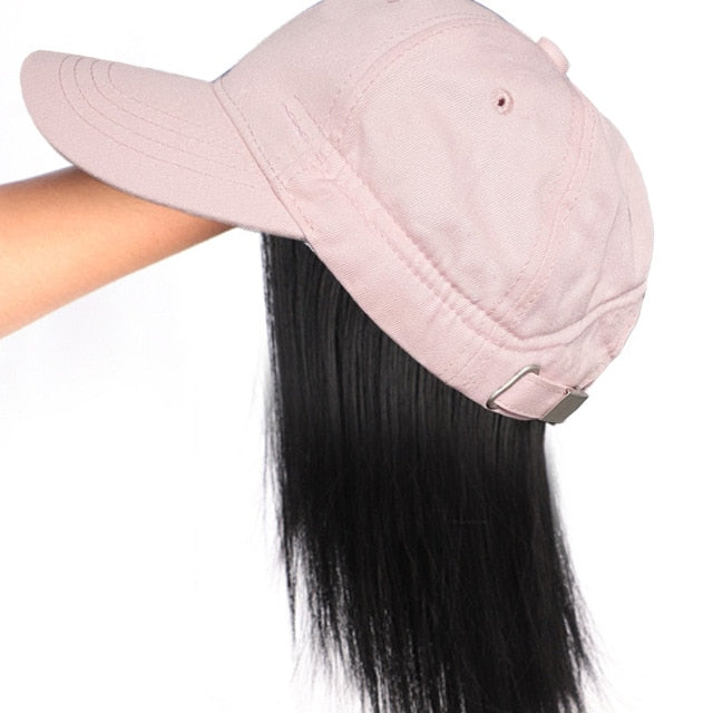 Short 8" Female Bob Baseball Cap Hair Synthetic Wig Heat Resistant