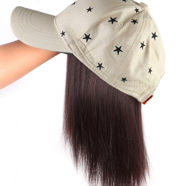 Short 8" Female Bob Baseball Cap Hair Synthetic Wig Heat Resistant