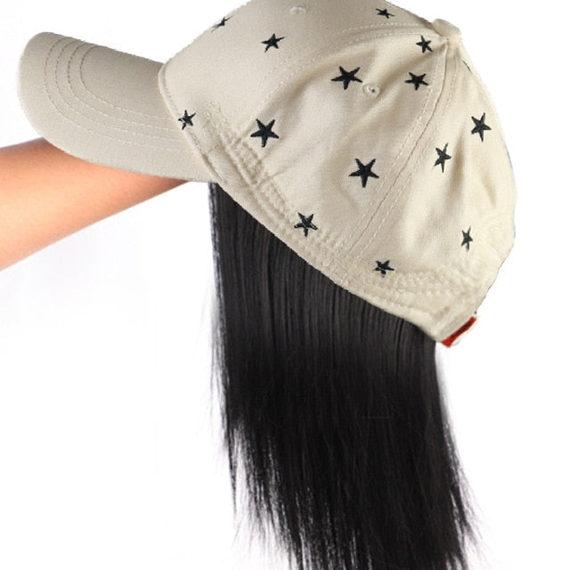Short 8" Female Bob Baseball Cap Hair Synthetic Wig Heat Resistant