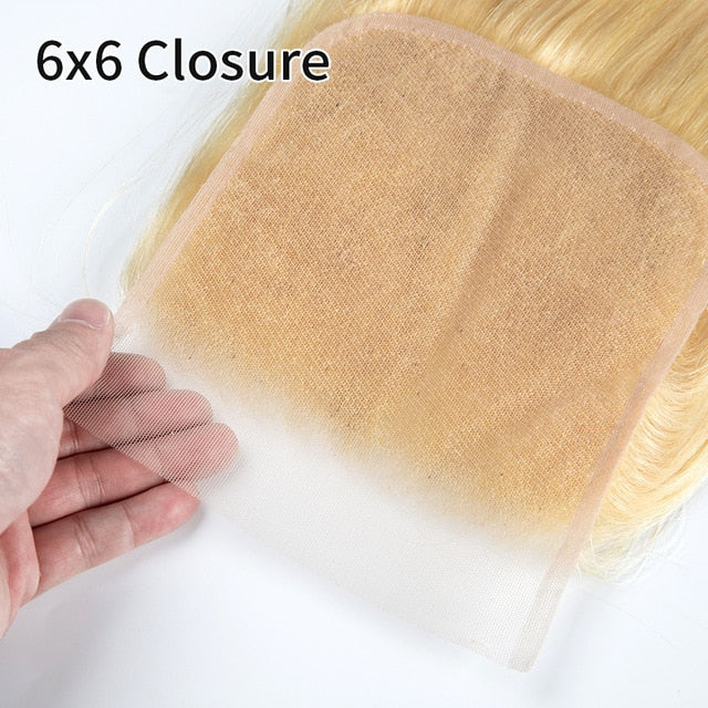 18 20 Inch 6x6 5x5 4x4 Lace Closure Remy 100% Human Hair 2x6 Peruvian Straight 613 Closure Pre Plucked Lace Frontal