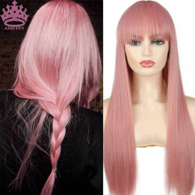Synthetic Wigs 24 Inches With Bangs