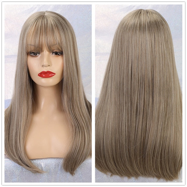 Bob Straight Hair with Bangs Heat Resistant Synthetic Wig