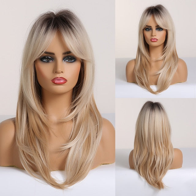 Bob Straight Hair with Bangs Heat Resistant Synthetic Wig