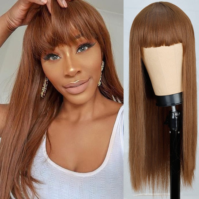 Heat Resistant Wig with Bangs