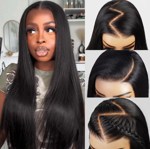 Glue-less Natural Straight 7x6 Lace 180% Density Wig